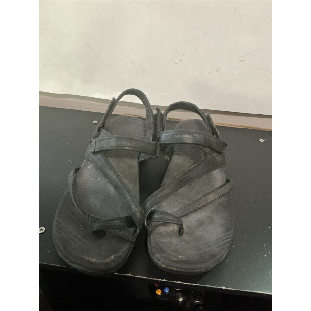 Merrell Aster Freesia Black Strappy Sandals Womens 9 J36666 Walking Slide